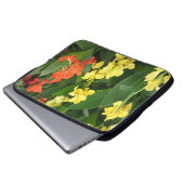 Gelbe und rote Blume Laptopschutzhülle (Vorne Knopf)