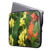 Gelbe und rote Blume Laptopschutzhülle (Vorderseite Links)