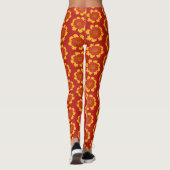 Gelbe und rote Blume niedliche Blumenmuster Leggings (Rückseite)