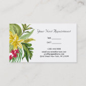 Gelbe und rote Blume Visitenkarte (Rückseite)