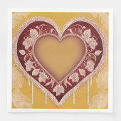 Gelbe und rote Blumenmuster AI-Kunst Serviette (Vorderseite)