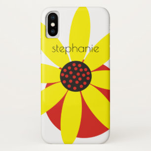 Gelbe und rote Farbige Blume und Name Blumen iPhone X Hülle