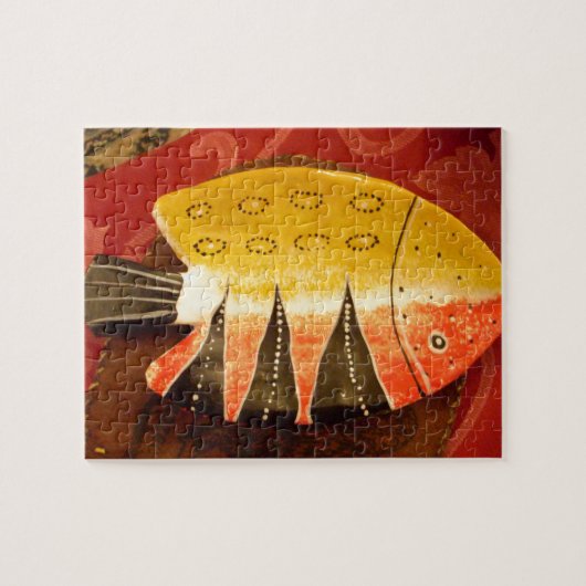 Gelbe und rote Fische mit schwarzen Streifen.jpg Puzzle (Horizontal)