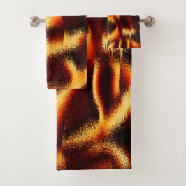 Gelbe und rote Flecken verschwommen mit Defekten Badhandtuch Set