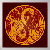 Gelbe und rote Fliege Yang Dragons Poster (Vorne)