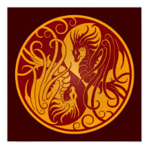 Gelbe und rote Fliege Yang Dragons