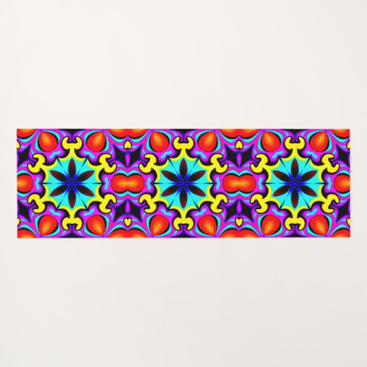 Gelbe und rote Gemusterte Yogamatze Yogamatte (Rückseite (Horizontal))