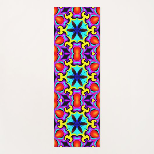 Gelbe und rote Gemusterte Yogamatze Yogamatte (Vorderseite)