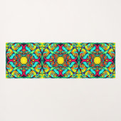 Gelbe und rote Gemusterte Yogamatze Yogamatte (Rückseite (Horizontal))