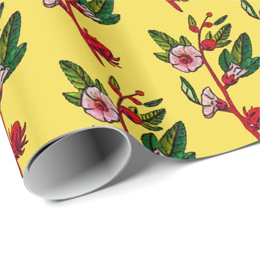 Gelbe und rote geschenkpapier (Rolleneckpunkt)