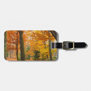 Gelbe und rote Herbstbäume und Blätter Gepäckanhänger