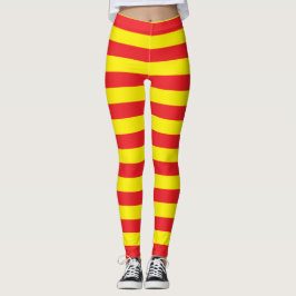 Gelbe und rote horizontale Streifen Leggings