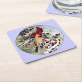 Gelbe und rote Kardinäle Rechteckiger Pappuntersetzer (angewinkelt)