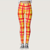 Gelbe und rote Karierte Leggings (Vorderseite)