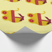 Gelbe und rote Kinderwagen Geschenkpapier (Ecke)