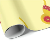 Gelbe und rote Kinderwagen Geschenkpapier (Rolleneckpunkt)