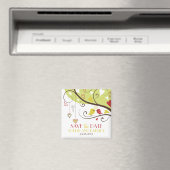 Gelbe und rote Lovebirds speichern das Datumsmagaz Magnet (In Situ (Geschirrspüler))