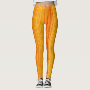 Gelbe und rote Muster vertikale Streifen Leggings
