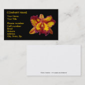 Gelbe und rote Orchidee Visitenkarte (Vorne/Hinten)