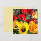Gelbe und rote Tulips-Flachkarte (Vorne/Hinten)