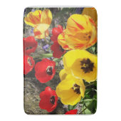 Gelbe und rote Tulissen Badematte (Vorderseite Vertikal)