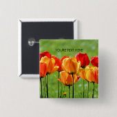 Gelbe und rote Tulissen Button (Vorne & Hinten)