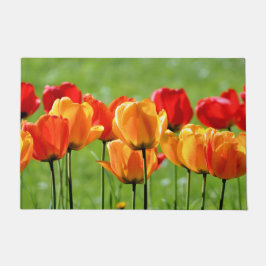 Gelbe und rote Tulissen Fußmatte