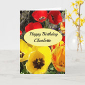 Gelbe und rote Tulissen Geburtstagskarte Karte (Gelbe Blume)