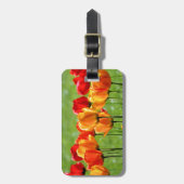 Gelbe und rote Tulissen Gepäckanhänger (Vorderseite vertikal)