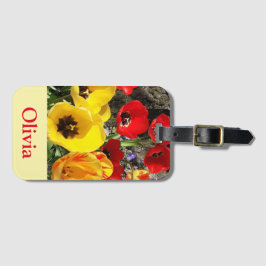 Gelbe und rote Tulissen Gepäckanhänger