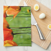 Gelbe und rote Tulissen Geschirrtuch (Viertel Falte)