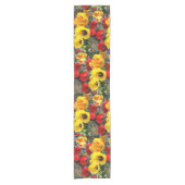 Gelbe und rote Tulissen  Kurzer Tischläufer (Vorderseite)