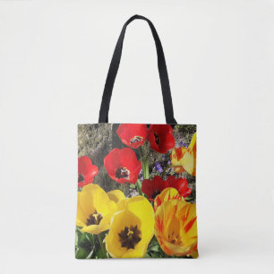 Gelbe und rote Tulissen Tasche
