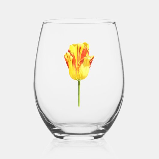 Gelbe und rote Tulpe Weinglas Ohne Stiel (Rückseite)
