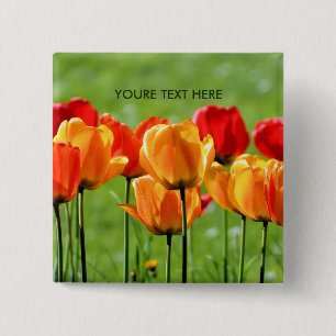 Gelbe und rote Tulpen Button