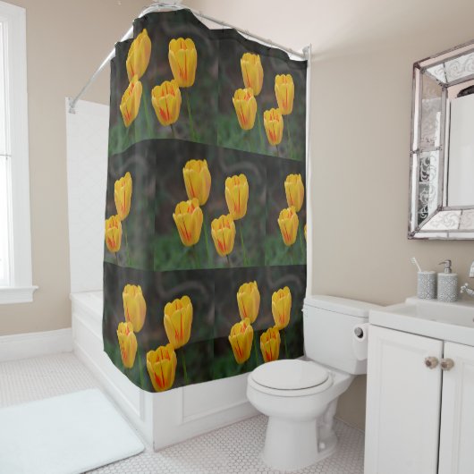 Gelbe und rote Tulpen Duschvorhang (Beispiel)