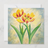 Gelbe und rote Tulpen Flachkarte (Vorderseite)