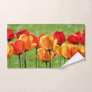 Gelbe und rote Tulpen Handtuch