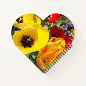 Gelbe und rote Tulpen Herz Notizblock (Rückseite)