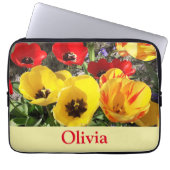 Gelbe und rote Tulpen - Laptop-Sieb Laptopschutzhülle (Vorderseite)