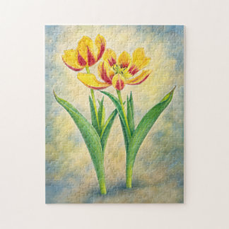 Gelbe und rote Tulpen Puzzle