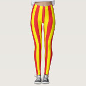 Gelbe und rote vertikale Streifen Leggings (Vorderseite)