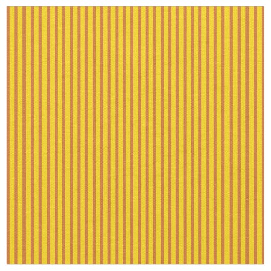 Gelbe und schokoladenfarbene Linien Stoff (Nahaufnahme)