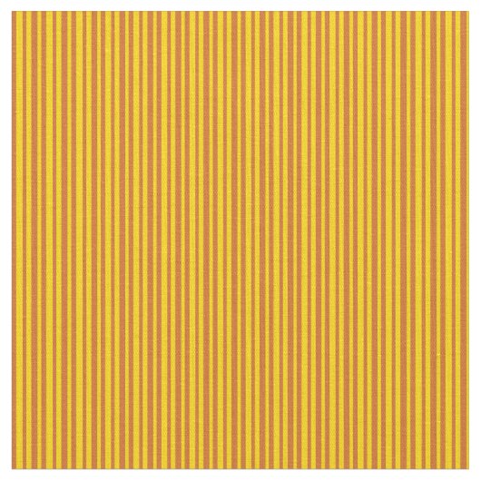 Gelbe und schokoladenfarbene Linien Stoff (Nahaufnahme)