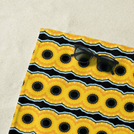 Gelbe und schwarze 2 Wellen Strandtuch