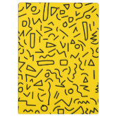 Gelbe und schwarze 80er Jahre Form und Schnauze Klemmbrett (Rückseite)