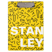 Gelbe und schwarze 80er Jahre Form und Schnauze Klemmbrett (Vorderseite)