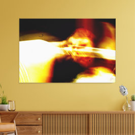 Gelbe und schwarze abstrakte Energie Leinwanddruck