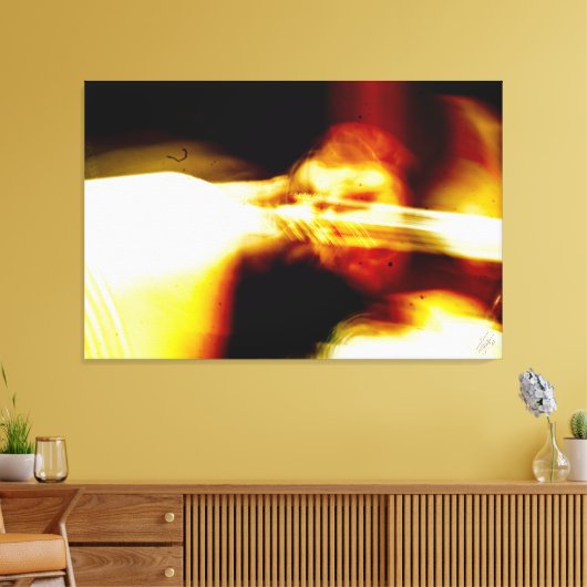 Gelbe und schwarze abstrakte Energie Leinwanddruck (Insitu (Wohnzimmer))