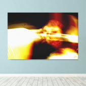 Gelbe und schwarze abstrakte Energie Leinwanddruck (Insitu (Holzboden))